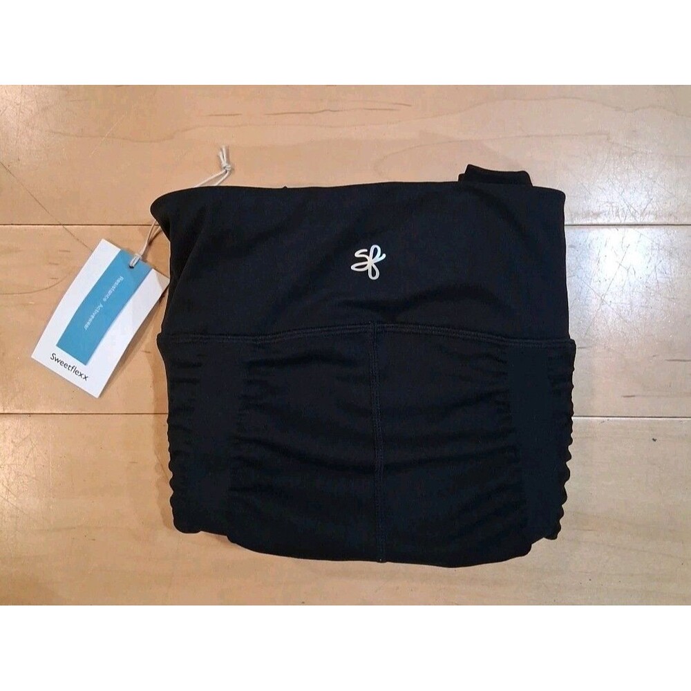 NWT Sweetflexx Resistance Leggings 25" Pull On Booty Band Shaping Black Size 12